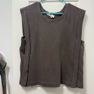 Women's Sleeveless Top - Gray/Brown